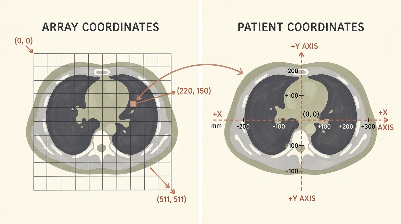 Array Coordinates vs Patient Coordinates