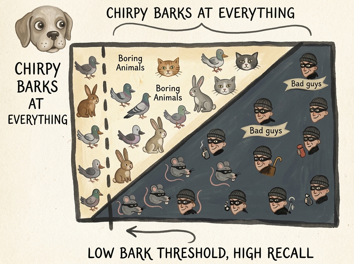 Chirpy Barks at Everything: Low Threshold, High Recall