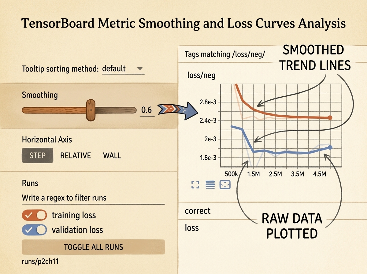 TensorBoard Metric Smoothing and Loss Curves