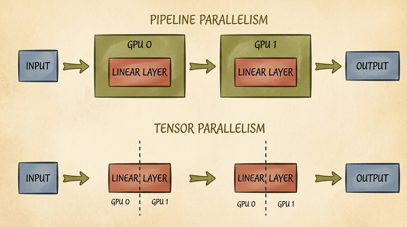 Pipeline Parallelism vs Tensor Parallelism