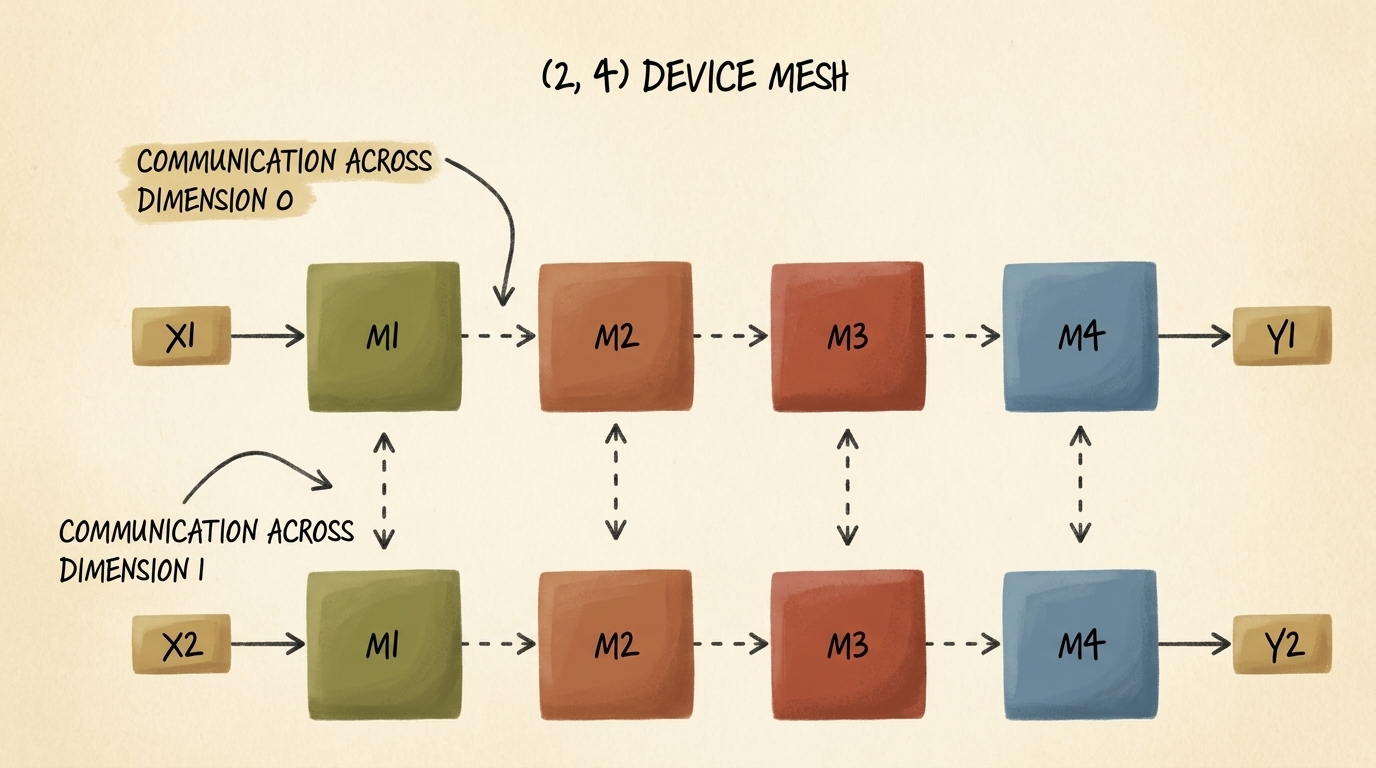 2D Device Mesh Architecture