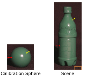 Orientation consistency principle between calibration sphere and scene