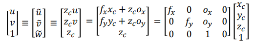 Homogeneous Camera Projection Matrix Form