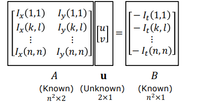 Lucas-Kanade Matrix System