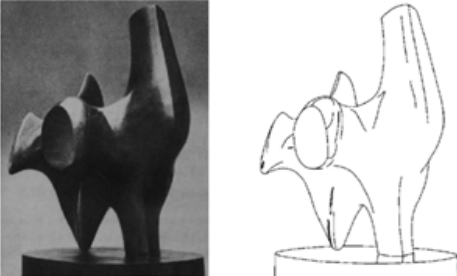 Henry Moore Sculpture Photo vs Line Sketch