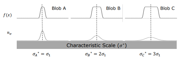 Relationship between Blob Size and Characteristic Scale
